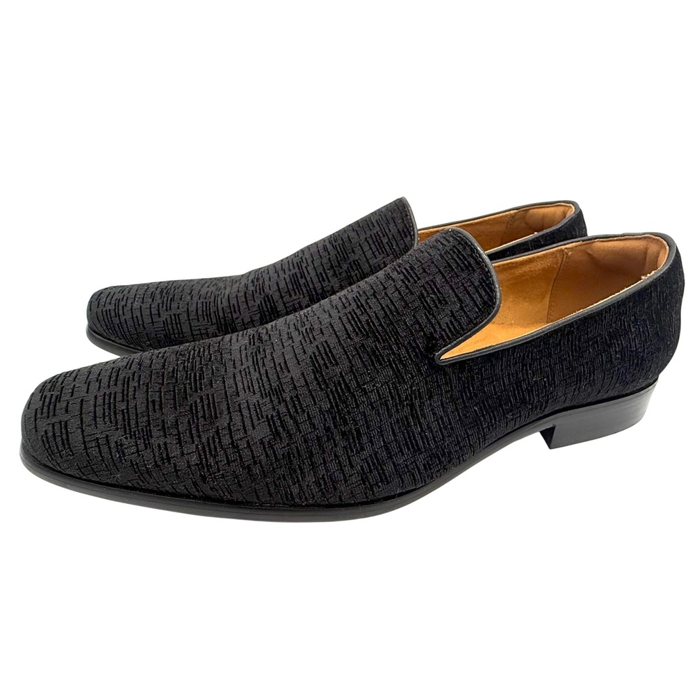 Florsheim Postino Black Velvet Loafers Men's 10M Plain Toe Dress Shoes